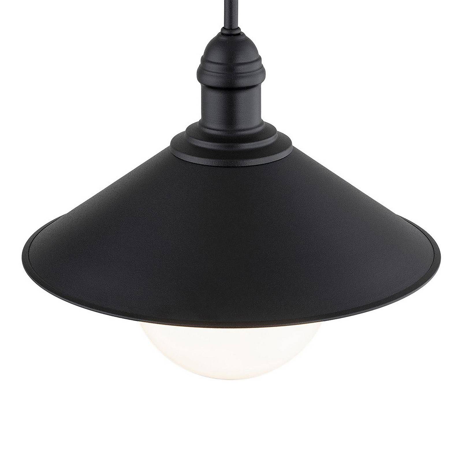 Außenhängeleuchte Enduro, schwarz, Stahl, Glas, IP44, E27 günstig online kaufen