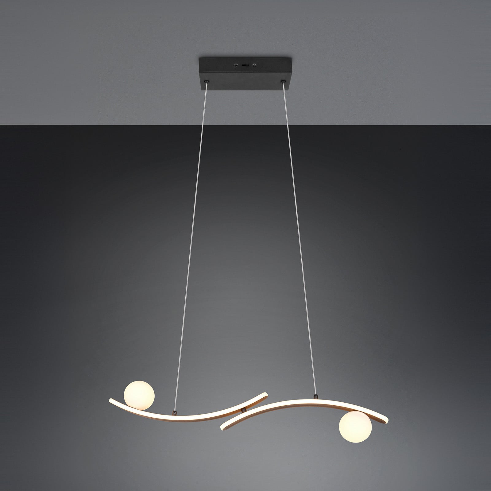 Trio Lighting Lampă suspendată LED Napoli negru mat lungime 82 cm metal - Camera de zi / sufragerie - Modern