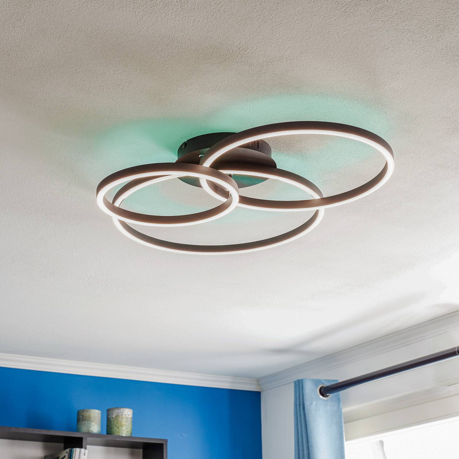Lindby Amoura plafonnier LED, noir