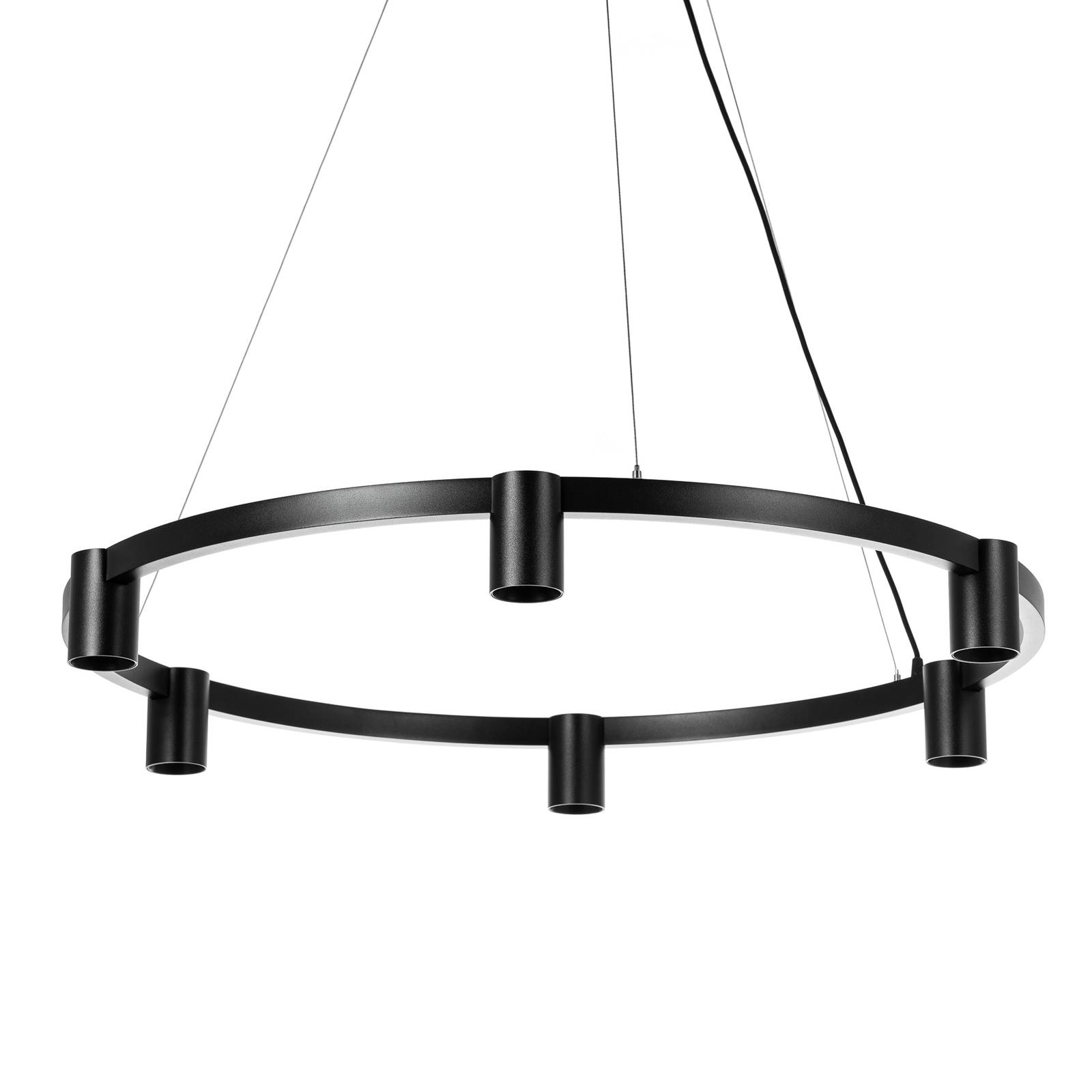 Lampa wisząca Arcchio Brinja, czarna, Ø 94 cm, 6-punktowa, GU10