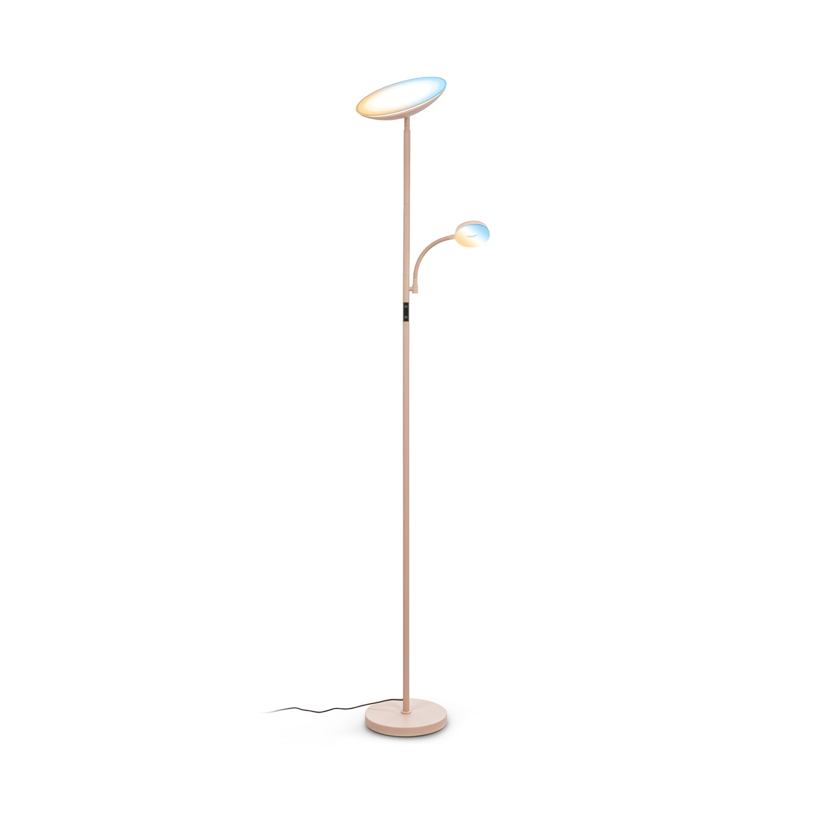 LED-Stehleuchte Sira, beige, CCT, Touchdimmer, Leselicht LED-Stehleuchte Sira, beige, CCT, Touchdimmer, Leselicht