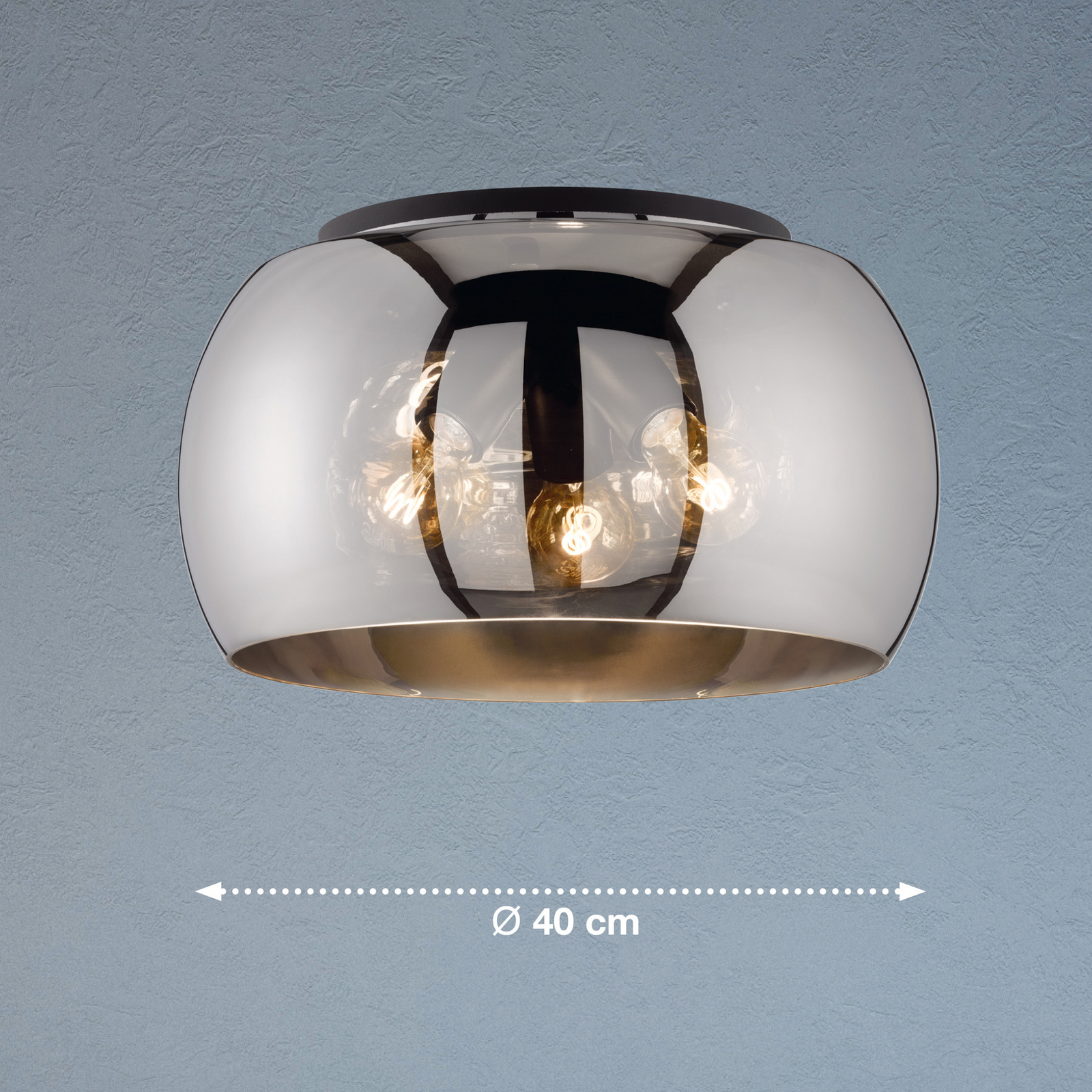 Deckenleuchte Dima, Rauchglas, Ø 40cm Deckenleuchte Dima, Rauchglas, Ø 40cm