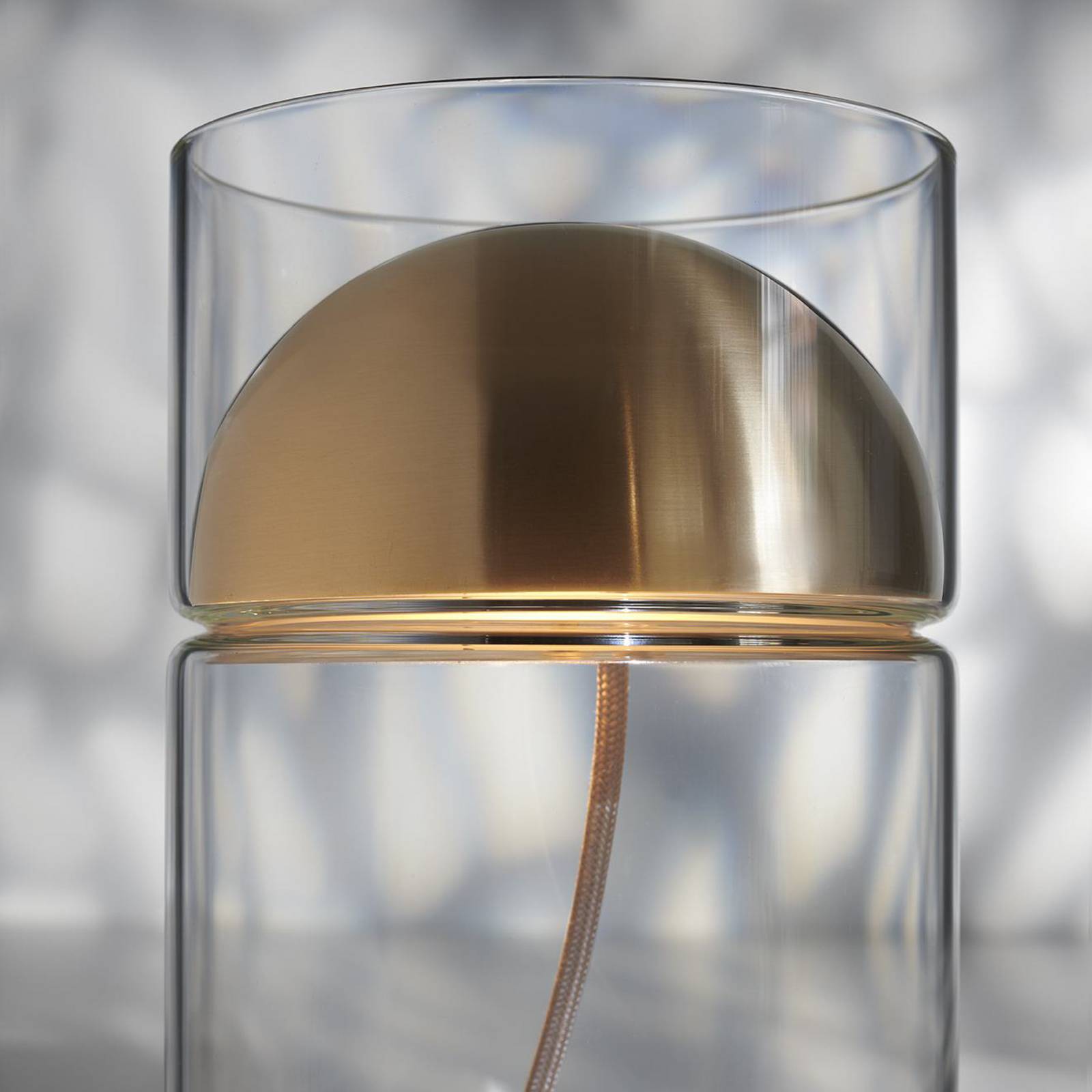 Oluce LED-Tischleuchte Medusa, goldfarben, Glas, Höhe 30 cm günstig online kaufen