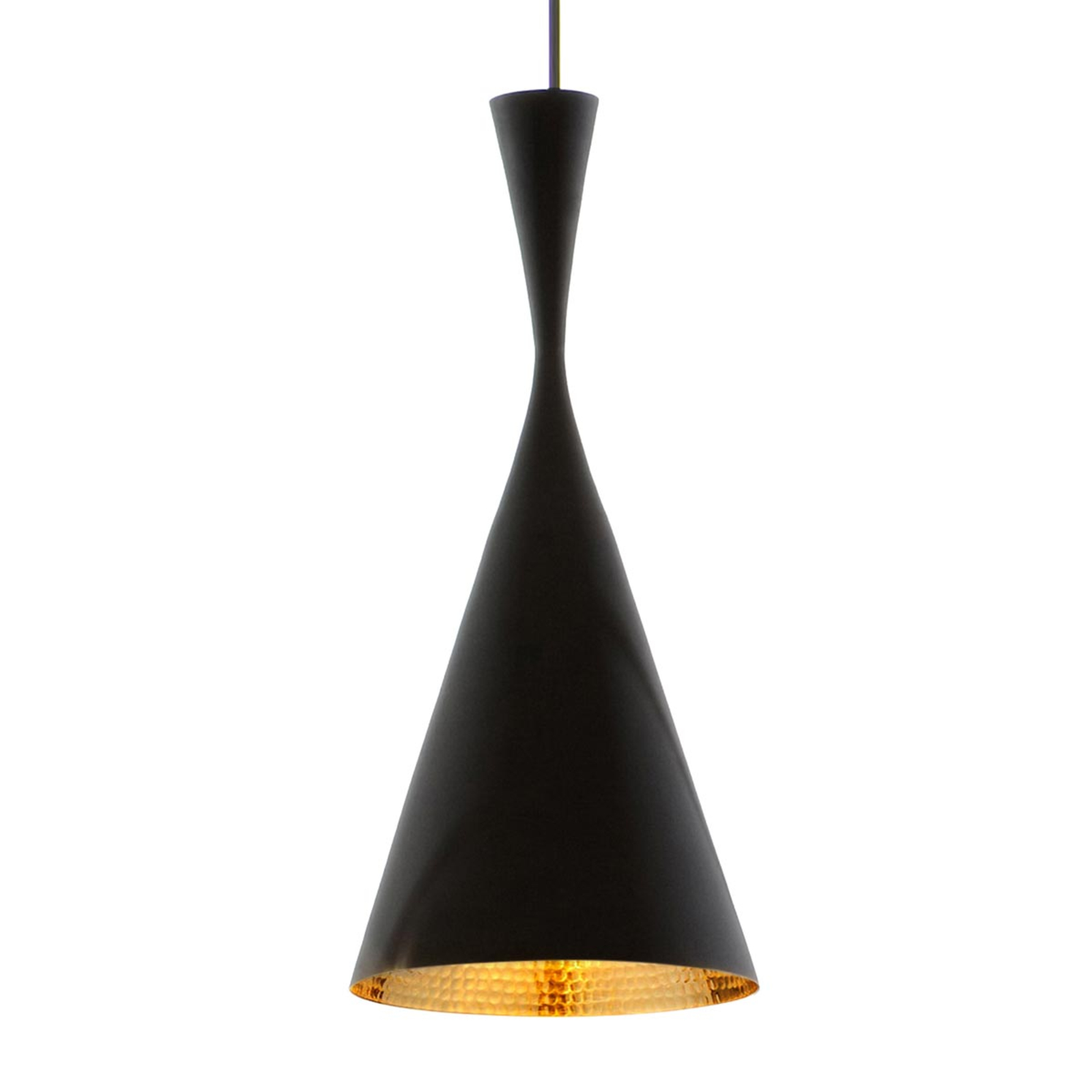 Tom Dixon Beat Tall - pendant lamp in black, for Living / Dining Room, brass, G9, 33 W, energy efficiency: A++, H: 36 cm