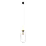 Peer hanglamp van glas, messing/helder, hoogte 45cm