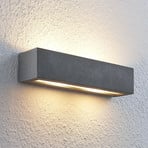 Lindby wall lamp Nellie, grey, concrete, 35.3 cm wide