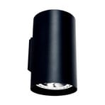 Tube wall light aluminium up and down black