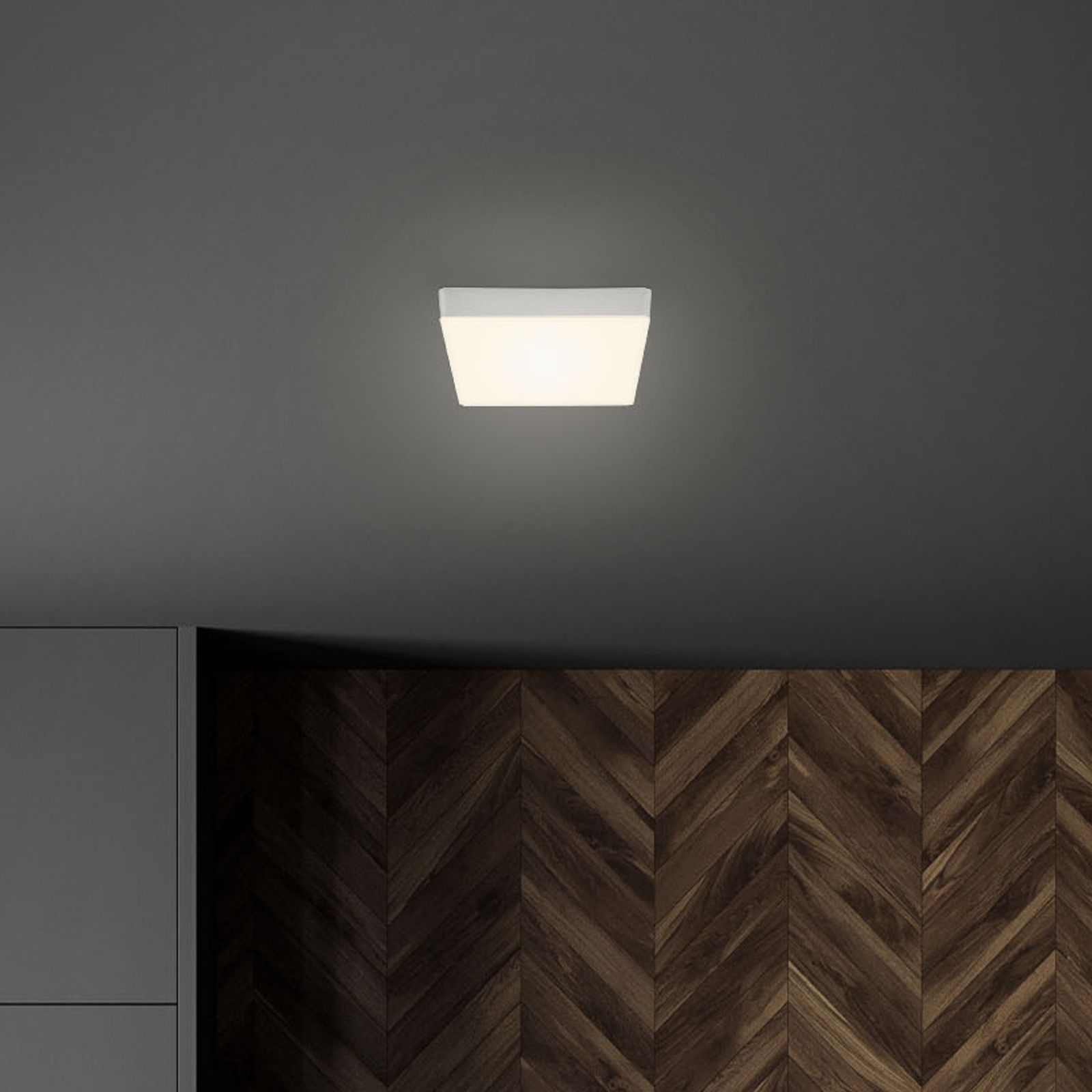 Φωτιστικό οροφής Flame LED, 15,7 x 15,7 cm, ασημί