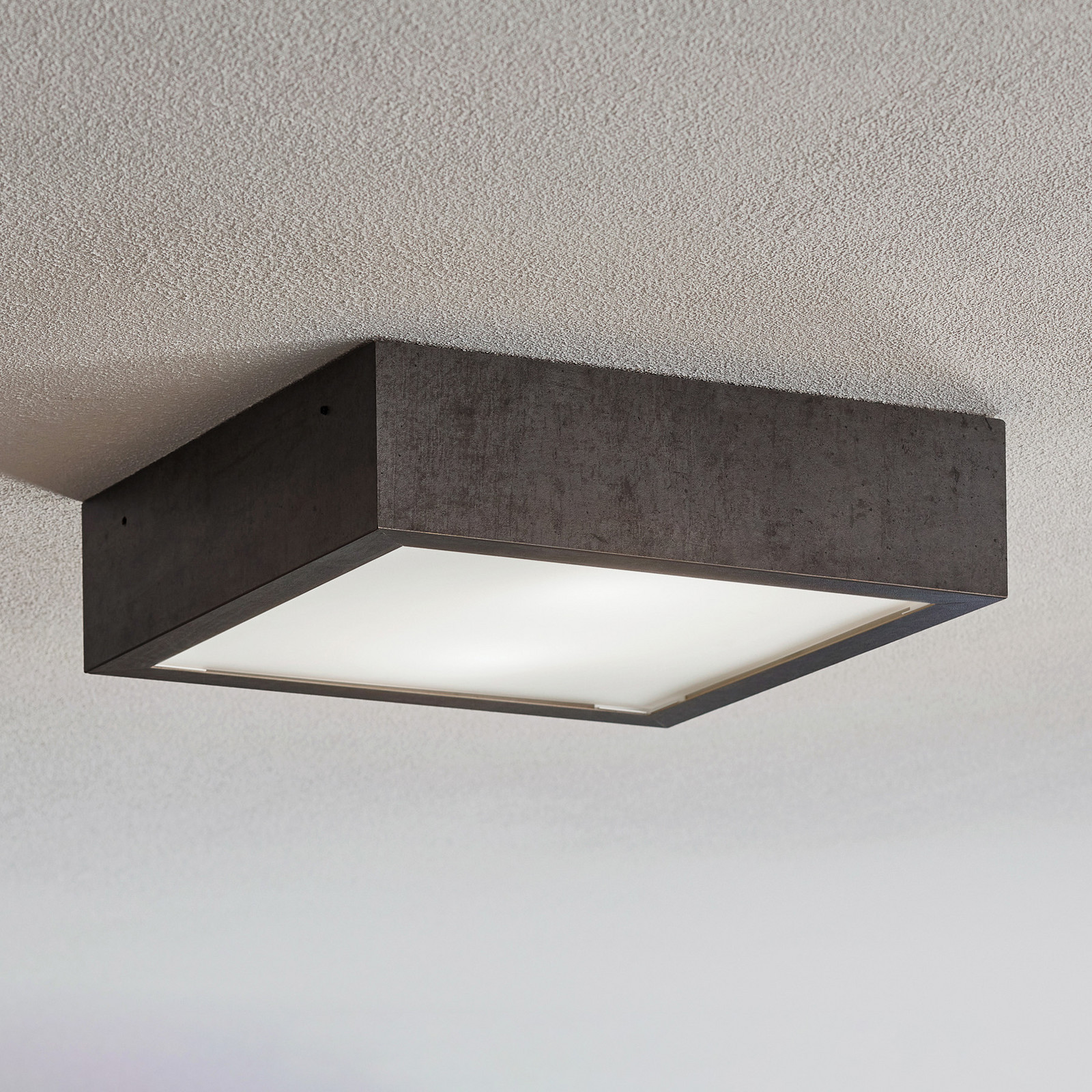 Argon Plafonieră Tromsö 30x30 cm gri beton - Camera de zi / sufragerie - Modern - gri beton opal - Lemn
