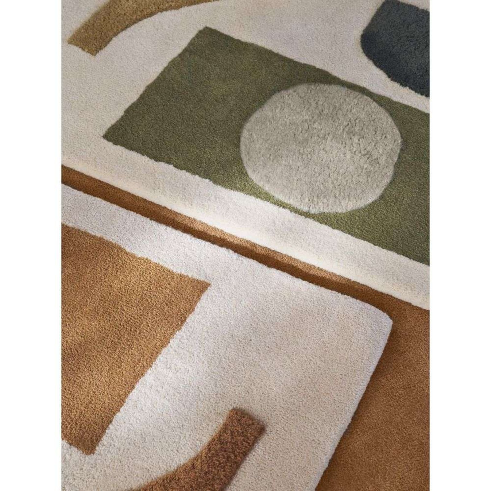 Bloco Tufted Rug Large Green/Off-White - Ferm Living