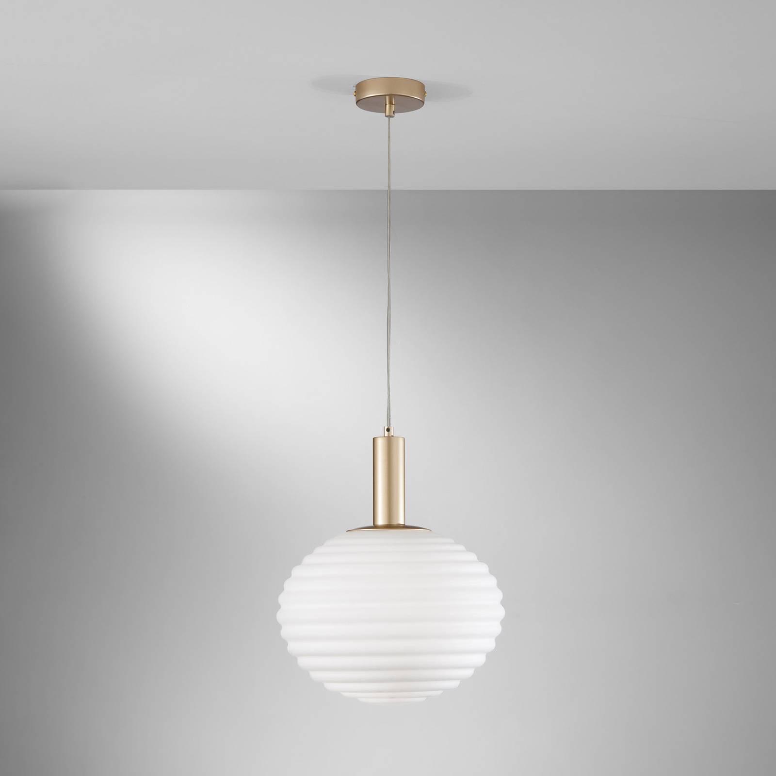 Eco-Light Suspension Ripple, doré/opale, Ø 32 cm
