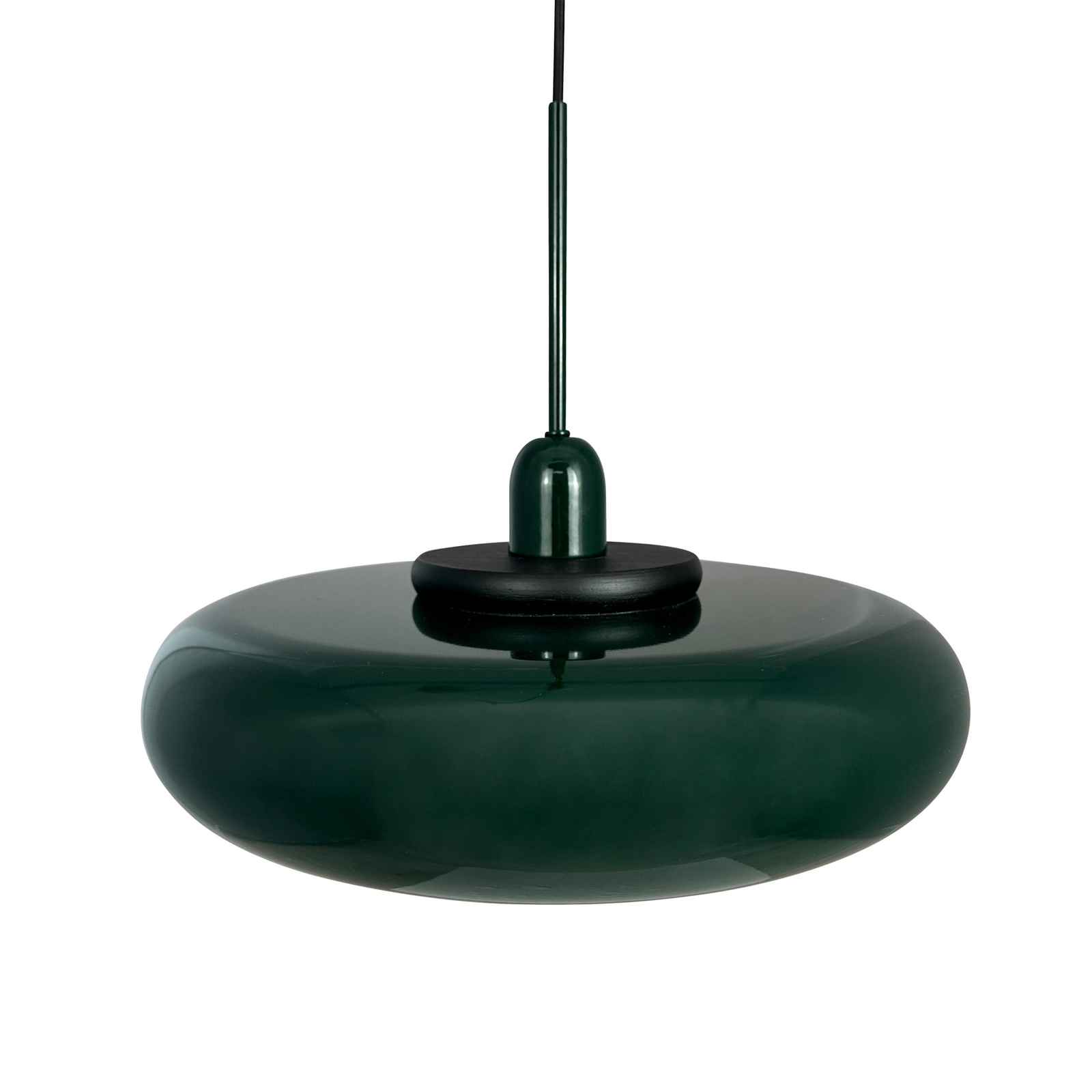 Lampă suspendată Dyberg Larsen Planet, verde închis, Ø 40 cm, metal