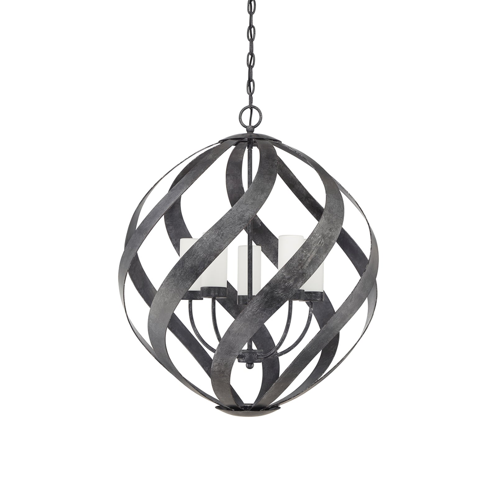 Candeeiro suspenso Blacksmith Ø66 cm, preto, 5 lâmpadas, IP44 - Elstead