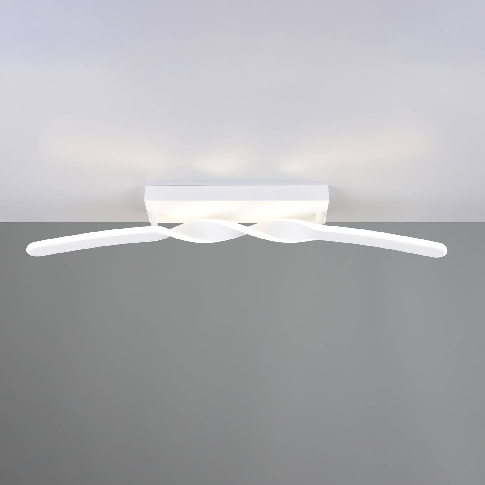 LED-Deckenleuchte Ginko, weiß matt, Metall, Länge 79 cm günstig online kaufen