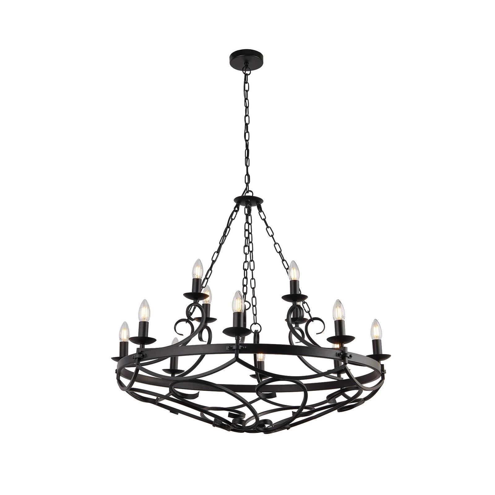 Cartwheel III Cartwheel 12 Light Pendelleuchte Kette Schwarz