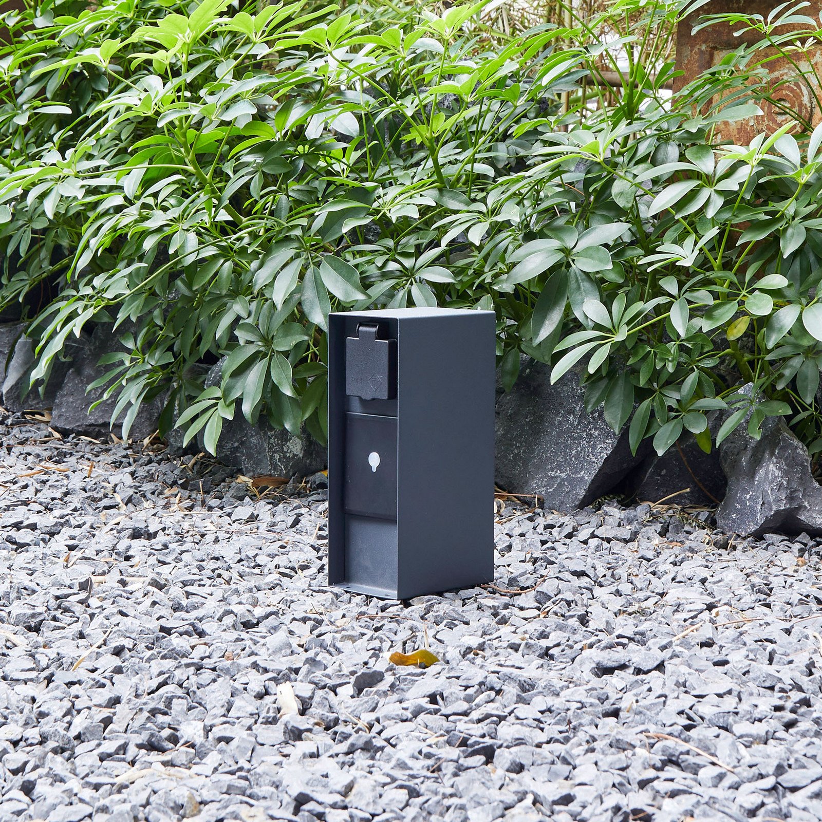 PRIOS Priză inteligentă coloană WLAN 23cm nisip gri Tuya - modern - gri nisip - Metal