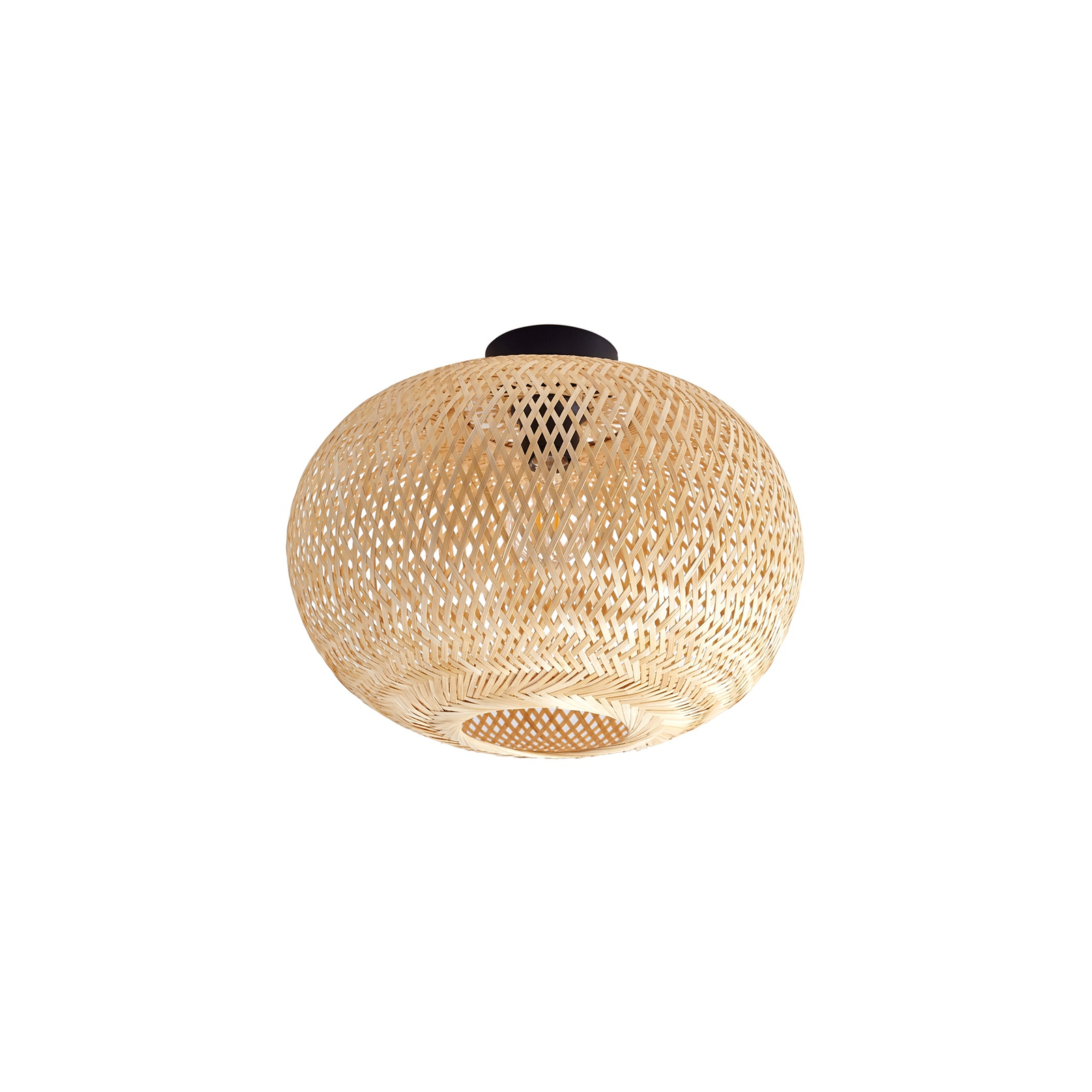 Lindby plafondlamp Kessia, natuurlijk bamboe, Ø 40 cm