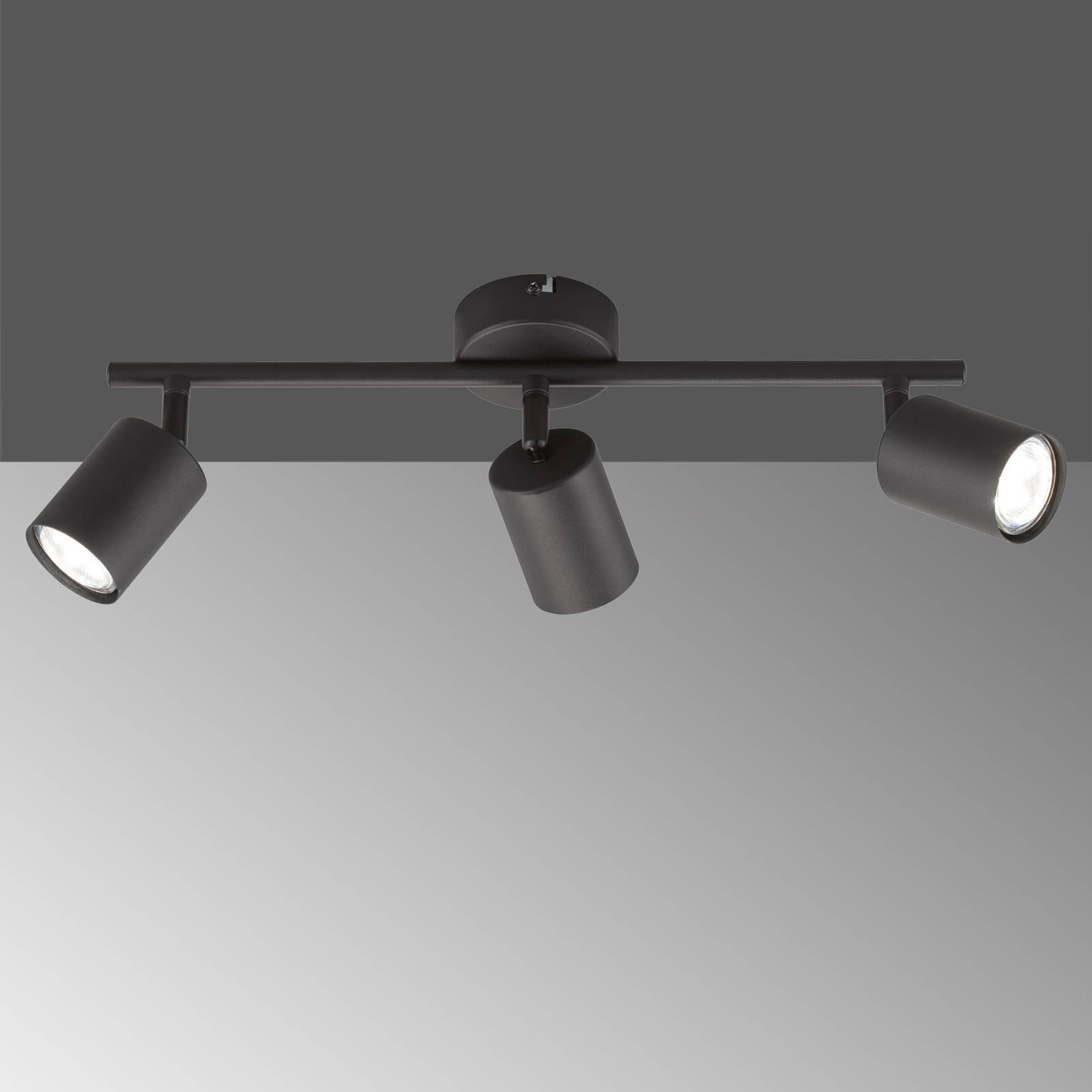 E-shop Stropné LED svietidlo Vano čierna, 3-pl., dlhé