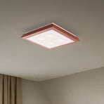 Plafón Tally, ancho 42 cm, terracota, madera, E27