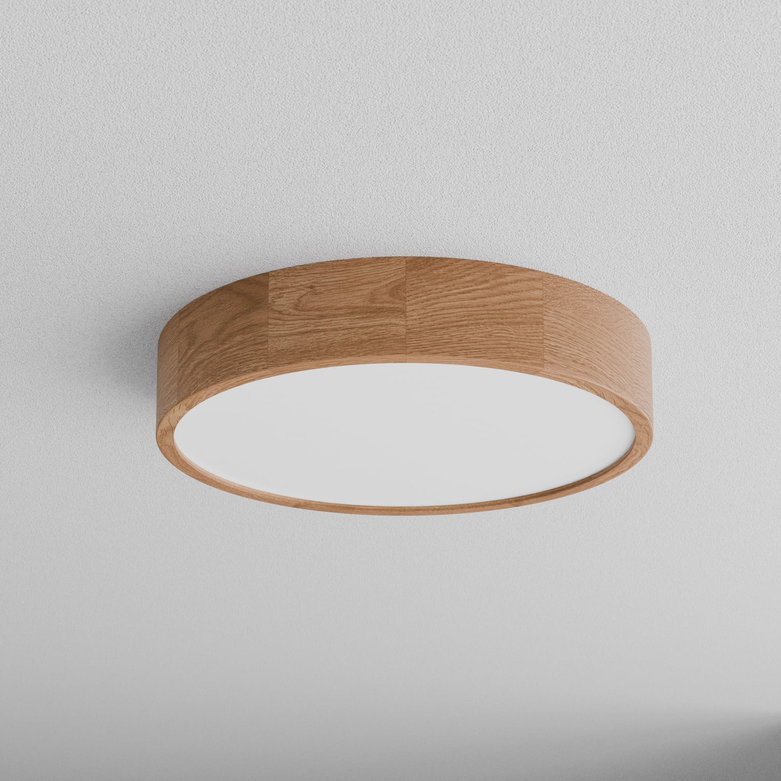 Lampa sufitowa Cleo, Ø 48 cm, 4-punktowa, drewno dębowe, E27