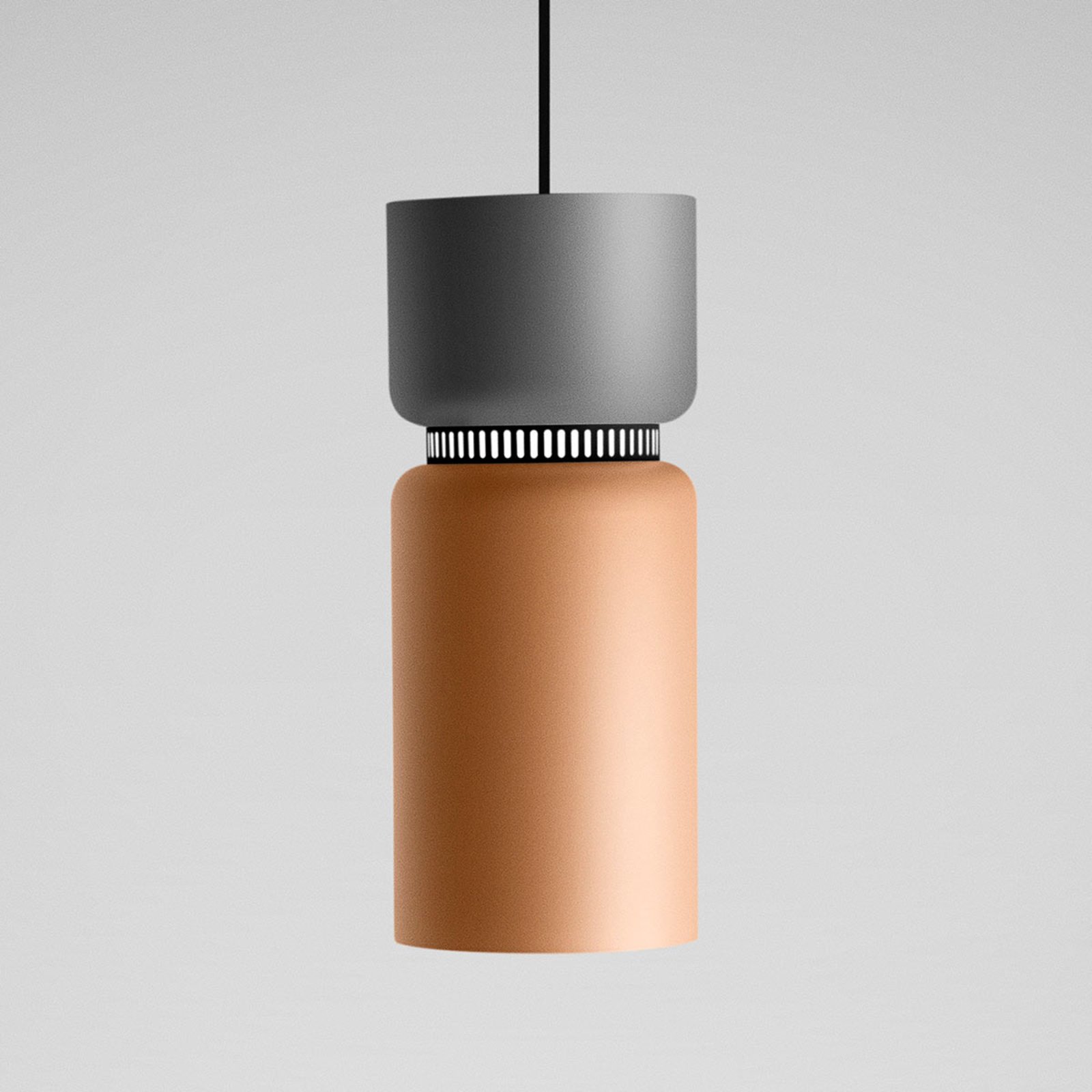 Aspen S, lampa wisząca LED 17 cm, szara-mango