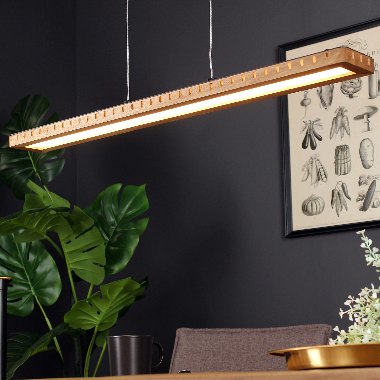 LED hanglamp Solaris Dime hout 70 cm