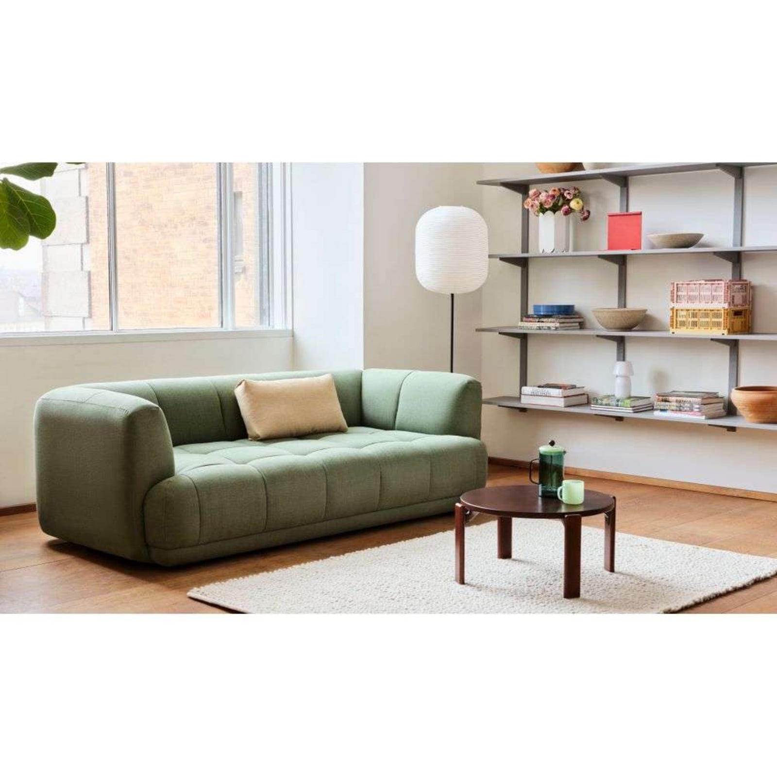 HAY-varjostin, pitkänomainen, valkoinen, paperi/bambu, Ø42 cm