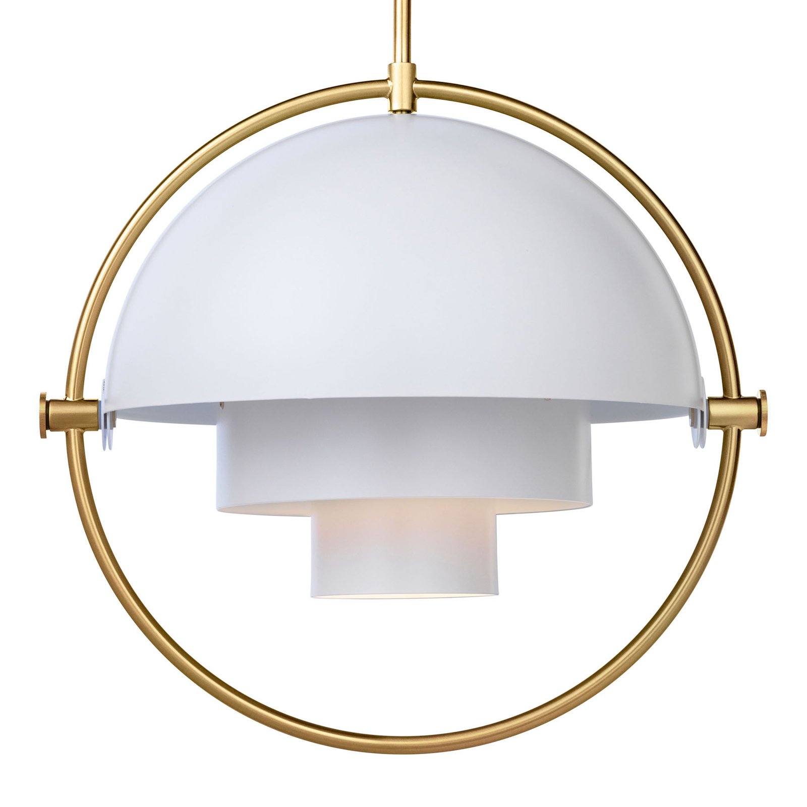 GUBI Multi-Lite pendant light, Ø 36 cm, brass/white