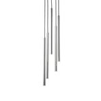 Suspension Sopel Lux, à 5 lampes, ronde, noir/argent, G9