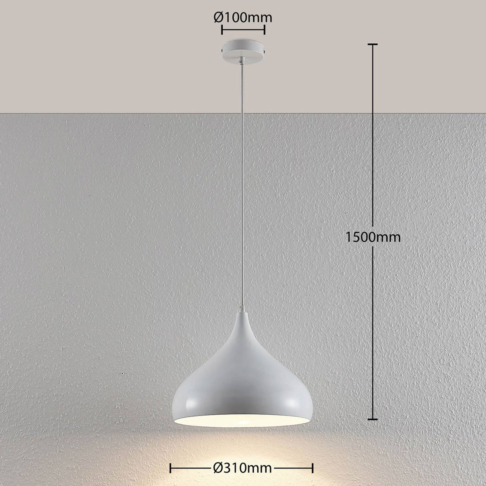 Lampa wisząca Lindby Ritana, biały, aluminium, Ø 31 cm