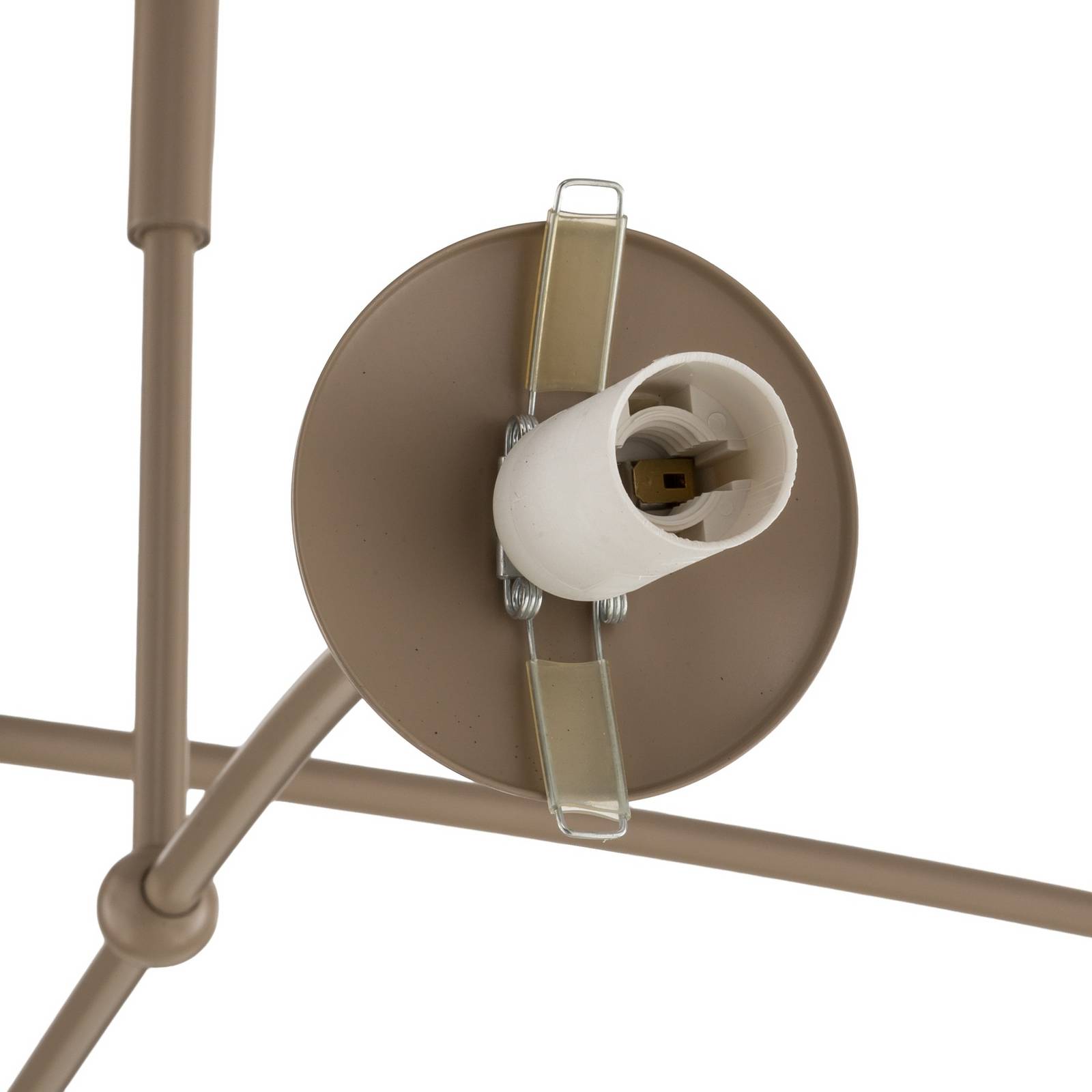 Lampa sufitowa Pregos, beżowa, średnica 60 cm, 4-punktowa, metal/szkło
