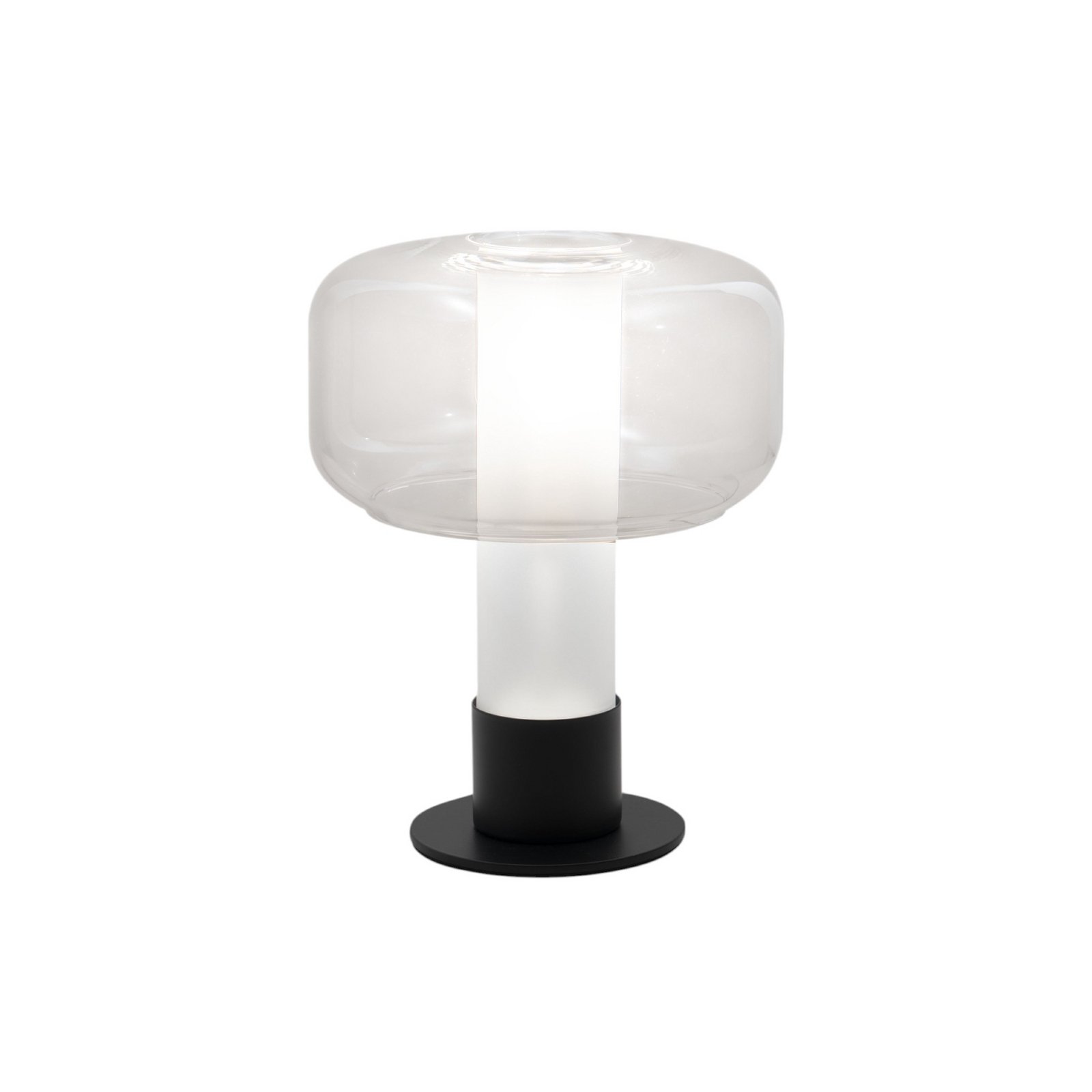 Flick table lamp, clear, glass, 28 cm, dimmable, E14