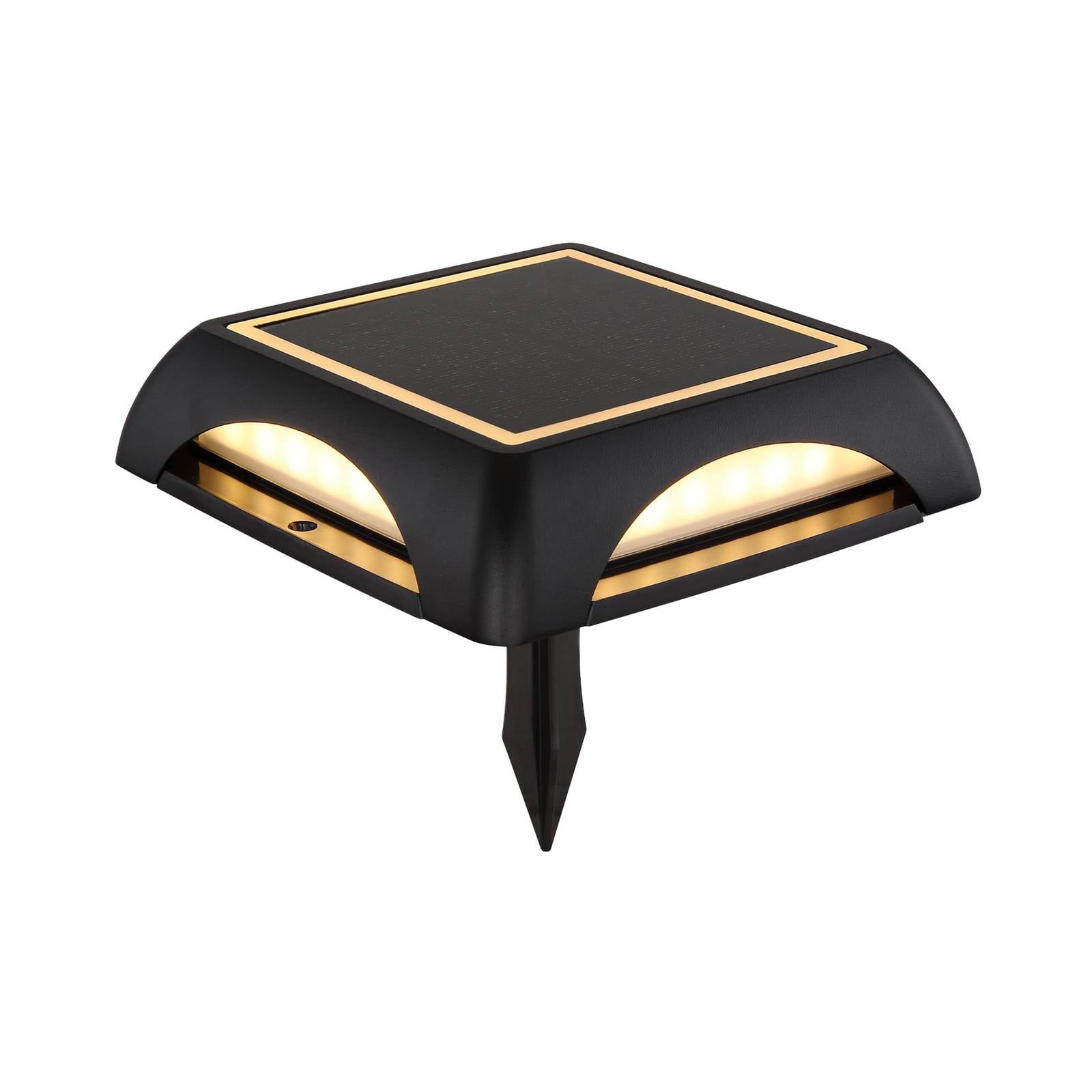 LED-Solarleuchte 36505, Erdspieß, Wandleuchte, schwarz, Alu