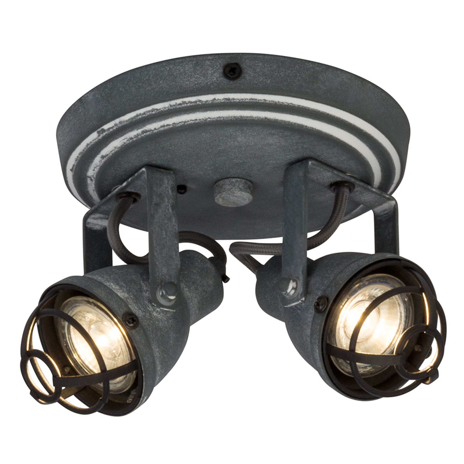 Brilliant Bente circular ceiling spotlight with 2 LED spots, for Living / Dining Room, metal, GU10, 4 W, energy efficiency: A+, H: 13.5 cm