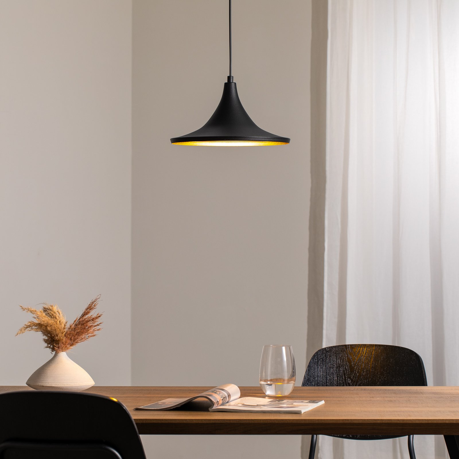 Hängeleuchte Genisy, schwarz, Ø 31 cm, Metall, E27