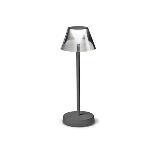 Ideal Lux Lolita LED-Terrassenleuchte, Akku, grau