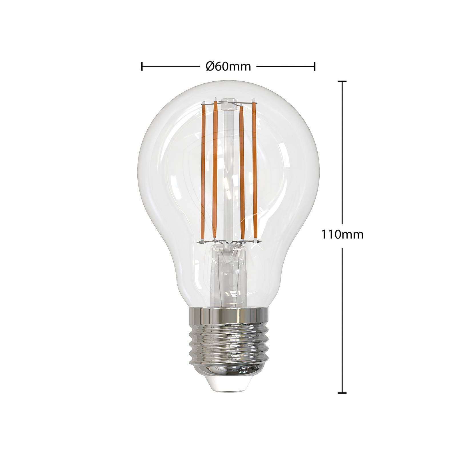 Arcchio Lot de 3 ampoules LED à filament E27 6 W, claires, 2 700 K, à intensité variable