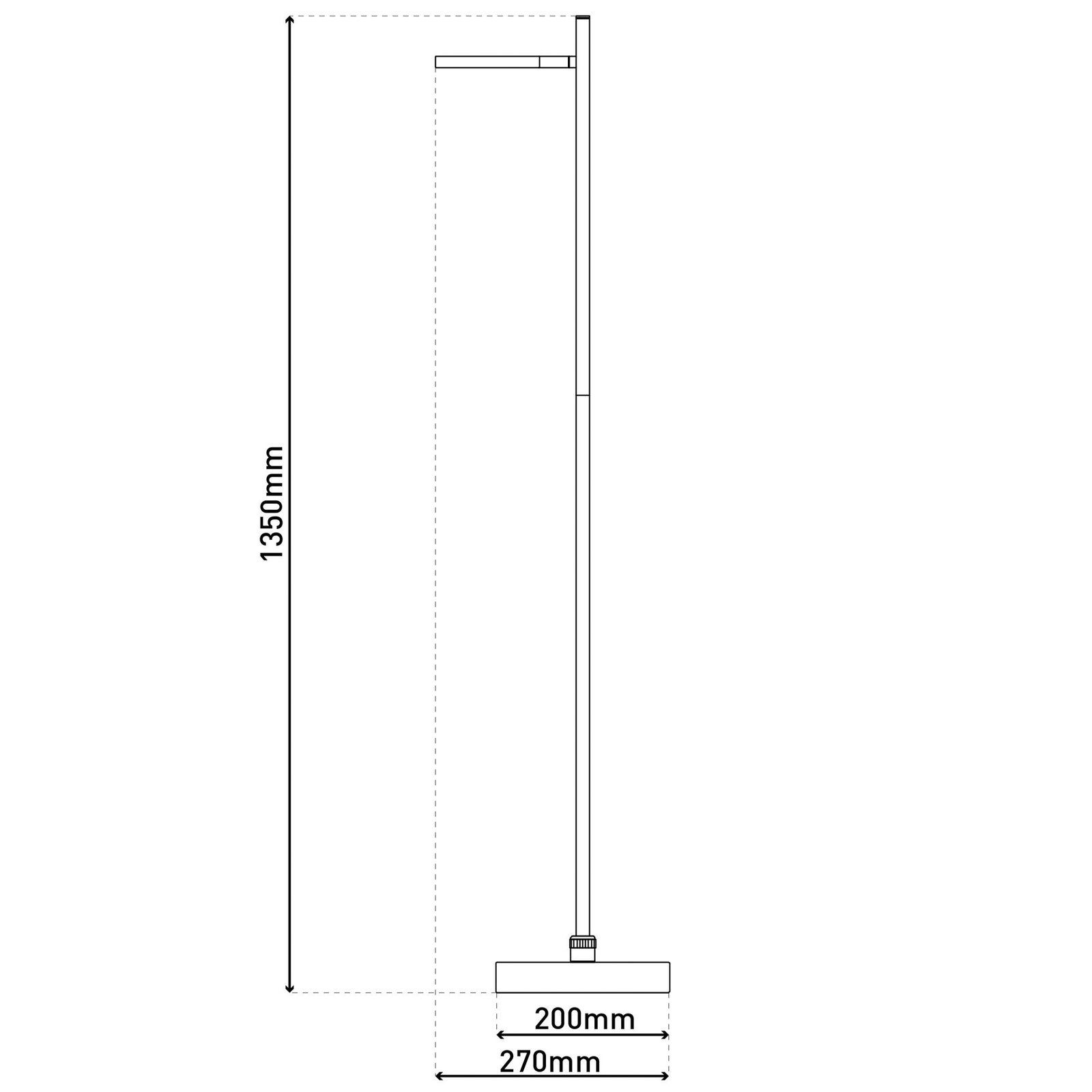 LED laetav põrandalamp Lupa must kõrgus 135cm metallist touchdim