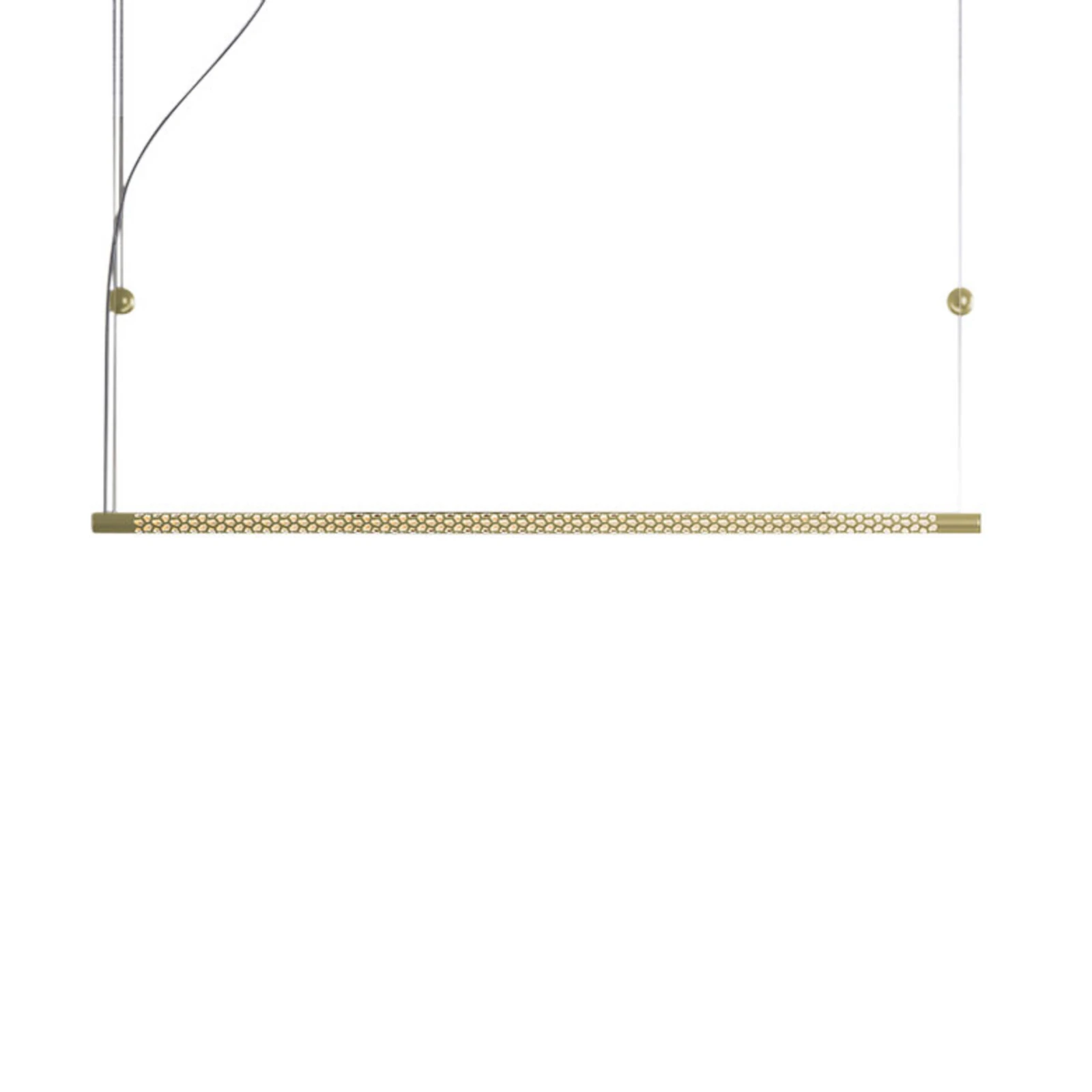 Lámpara colgante LED Rotaliana Squiggle H9 dorada 176 cm