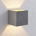 Lampă de perete Lindby Nellie, gri, beton, 11,5 cm lățime