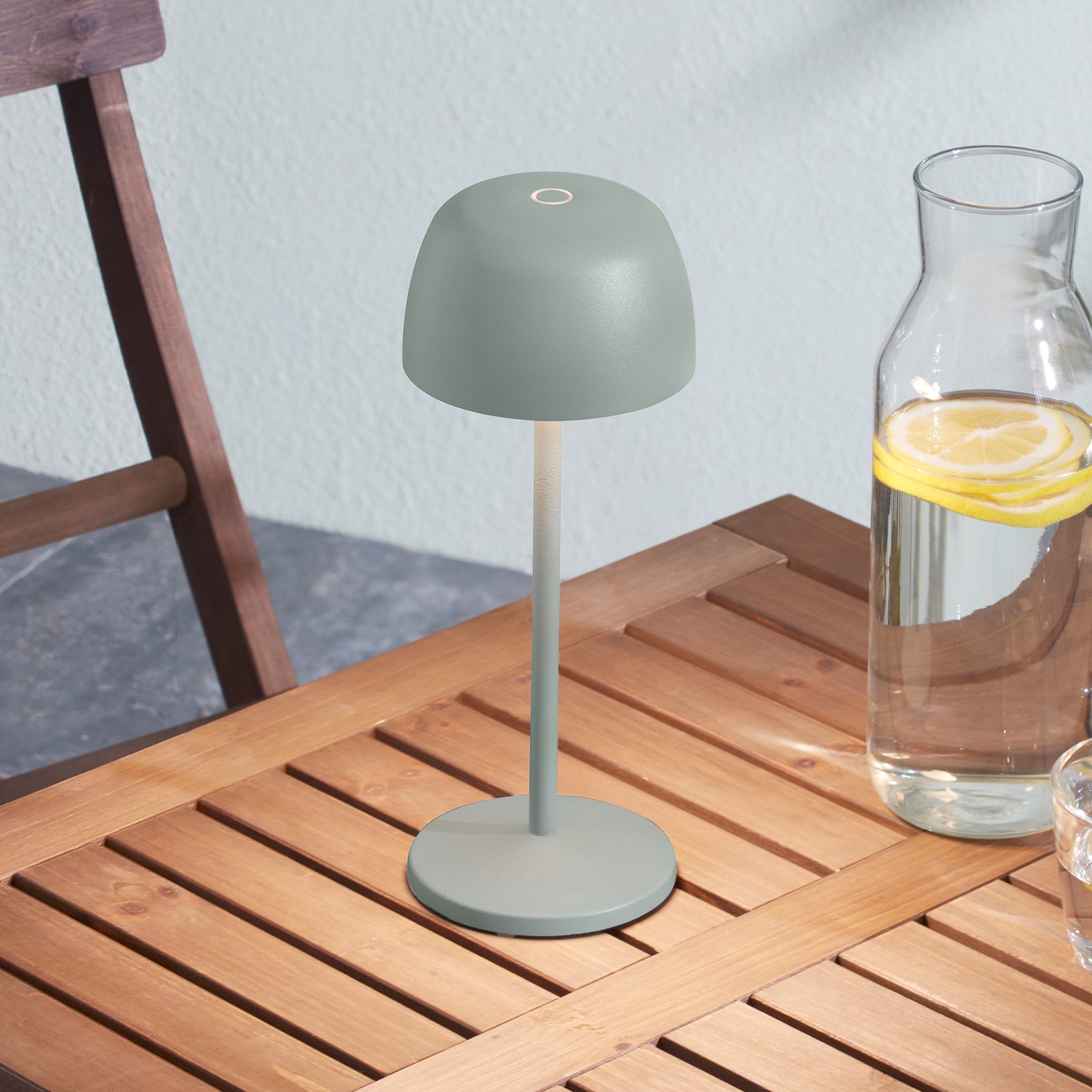 Lindby Arietty LED battery table lamp, sage green