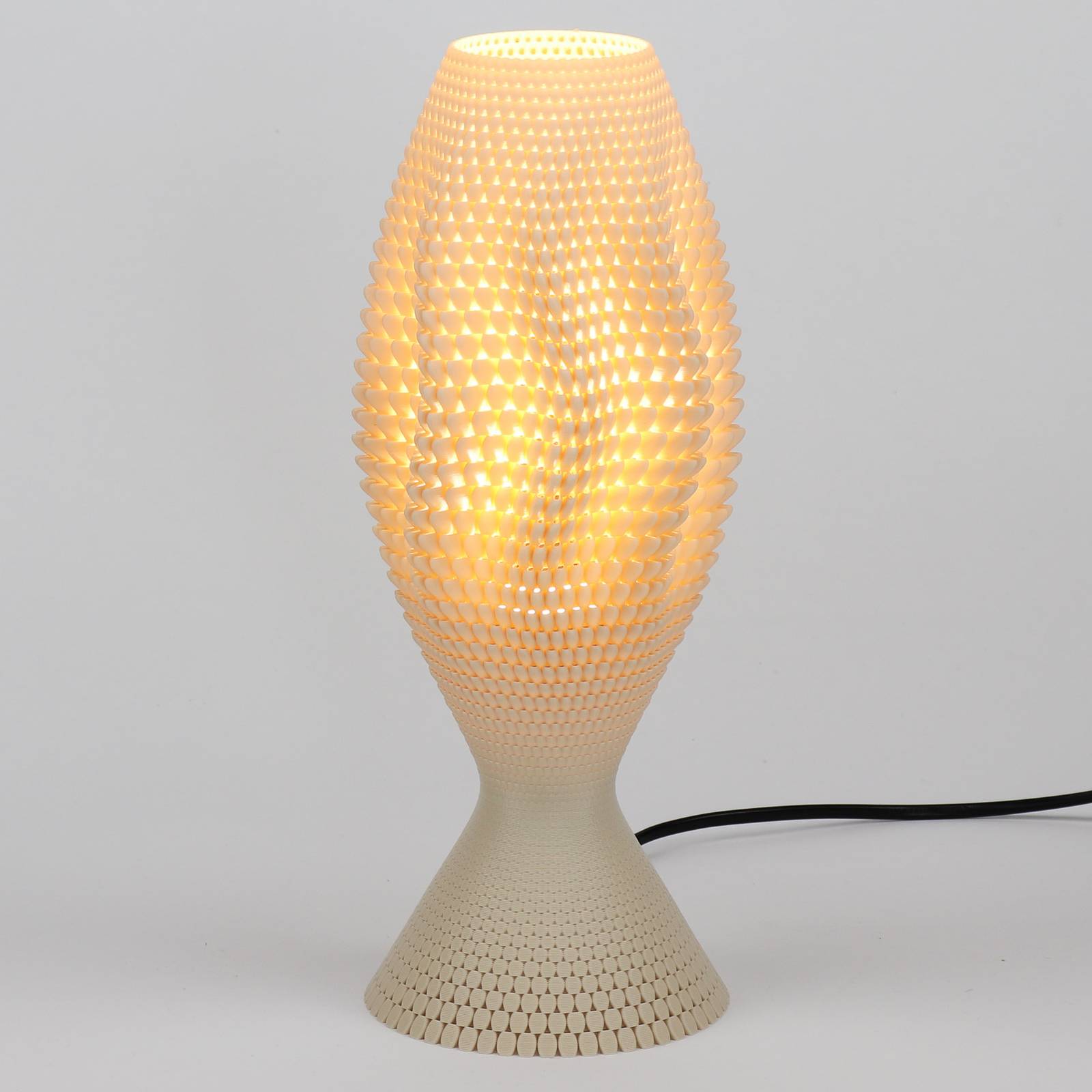 Lampa stołowa Koral wykonana z materiału organicznego, Lina, 33 cm