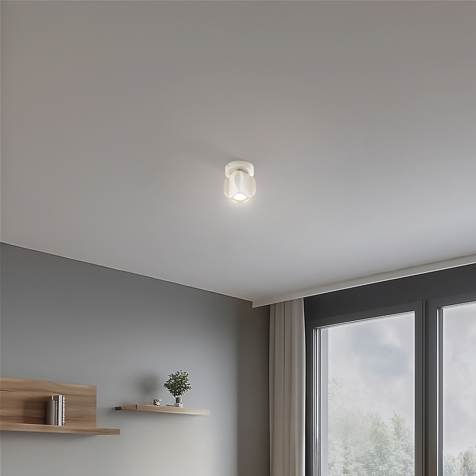Faretto da soffitto GAMBIT, bianco crema, Ø 10 cm, metallo, GU10