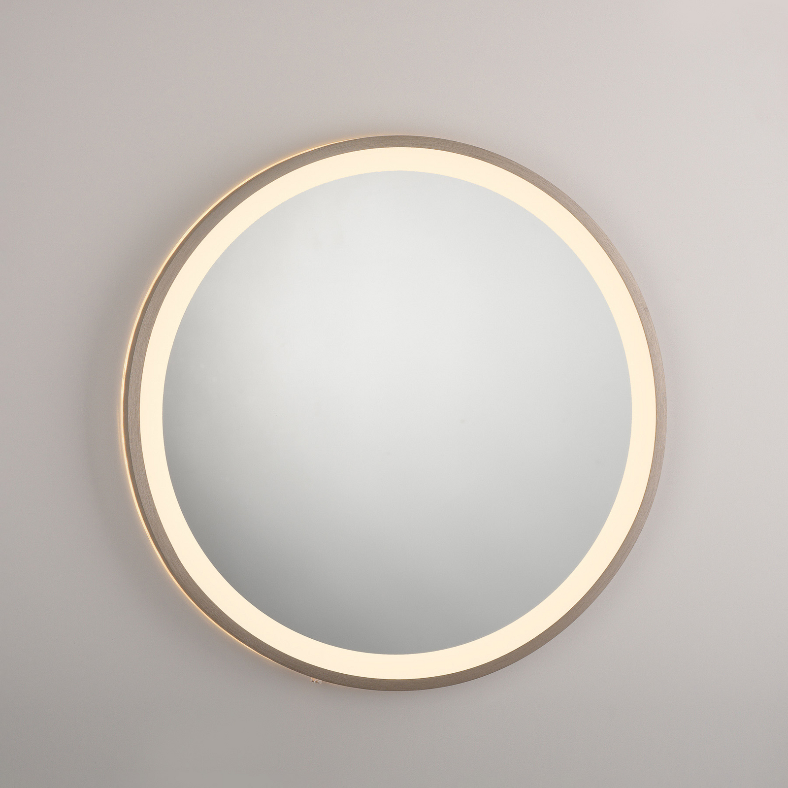 LED-Wandspiegel VIDRO, bronze, Ø 46 cm, Powerbank, Schalter