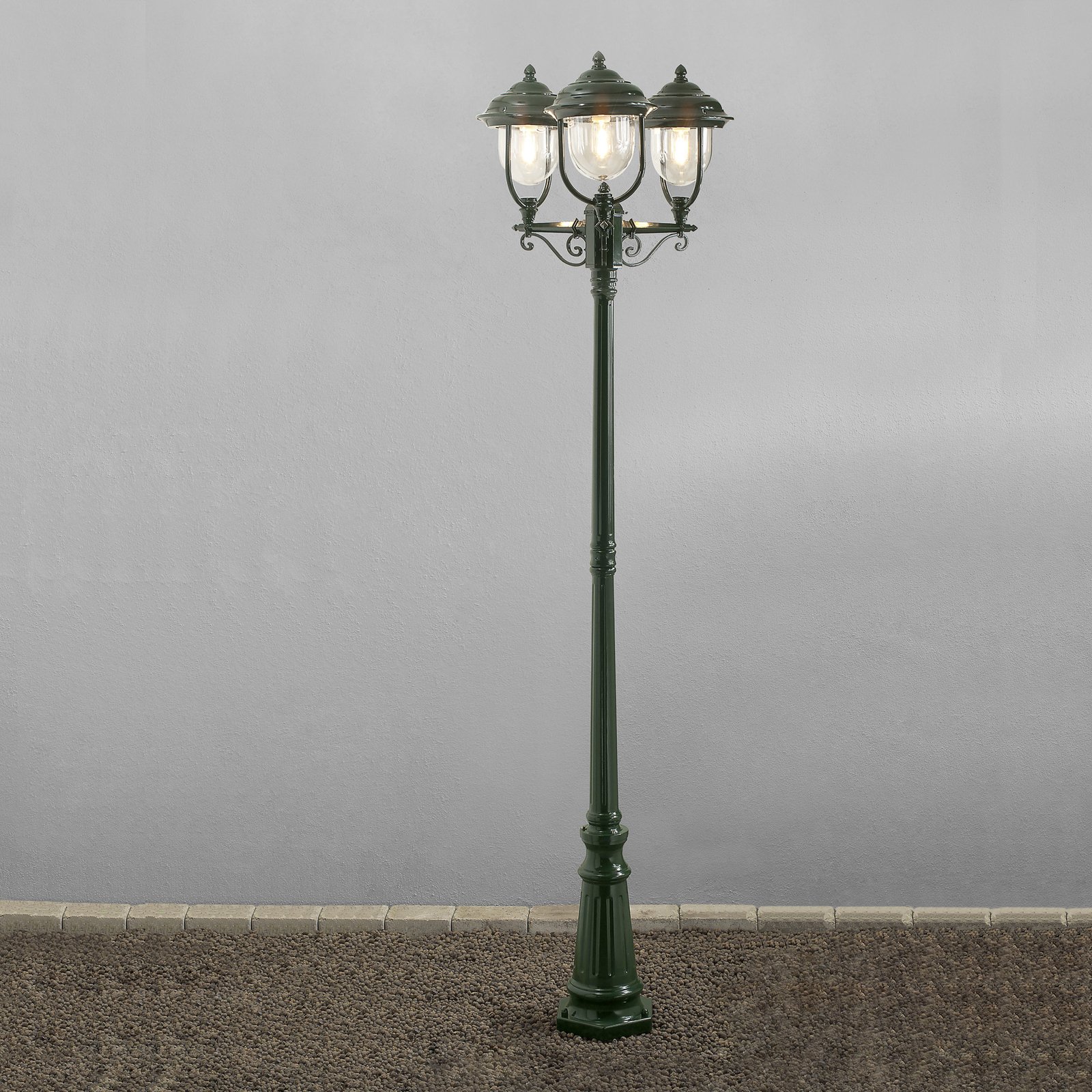 Romantische 3-lichts lantaarn PARMA, groen