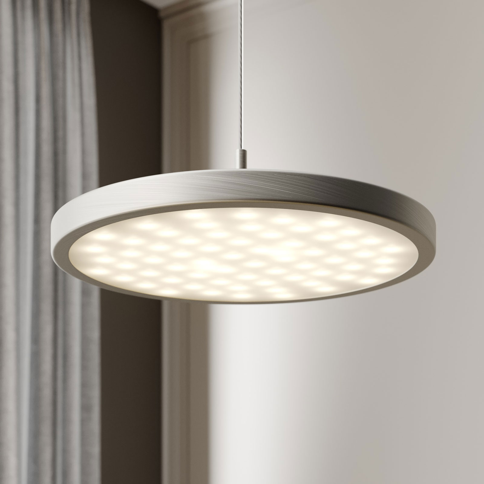 Rothfels Gion LED pendant light 1-bulb nickel/oak