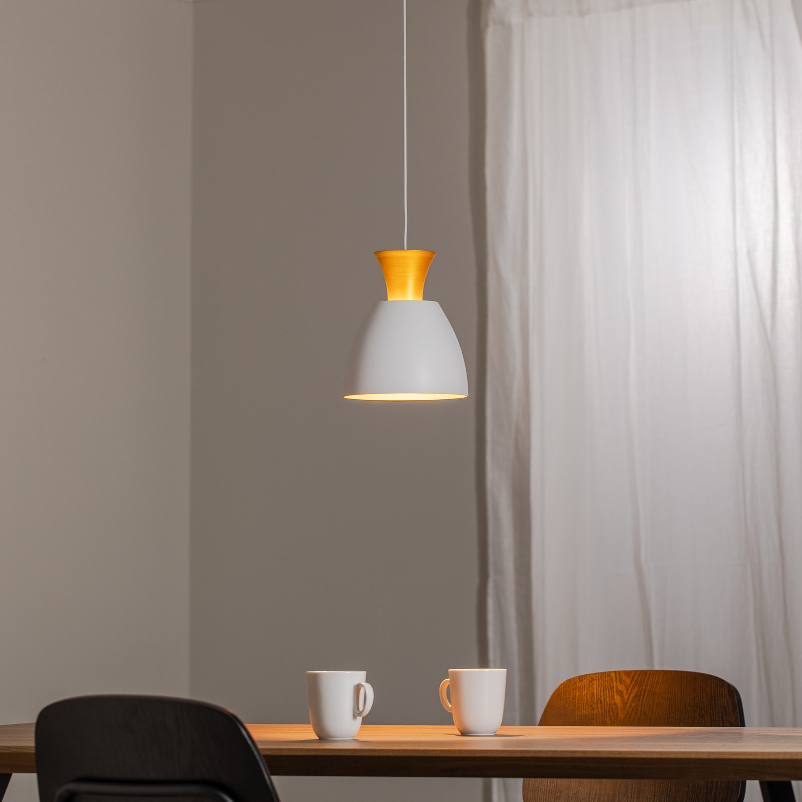 LED pendant light Studio Line 51277, white/brass, Ø 20 cm