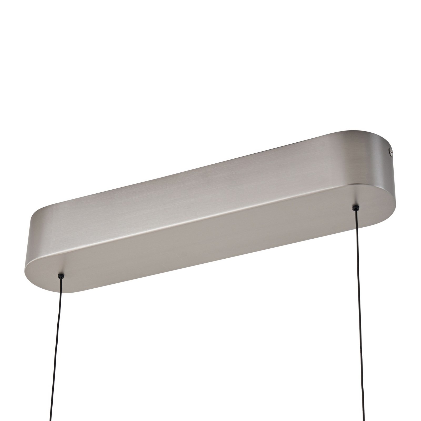 Candeeiro suspenso LED Lucande Solvar, 117 cm, prateado, CCT, regulável