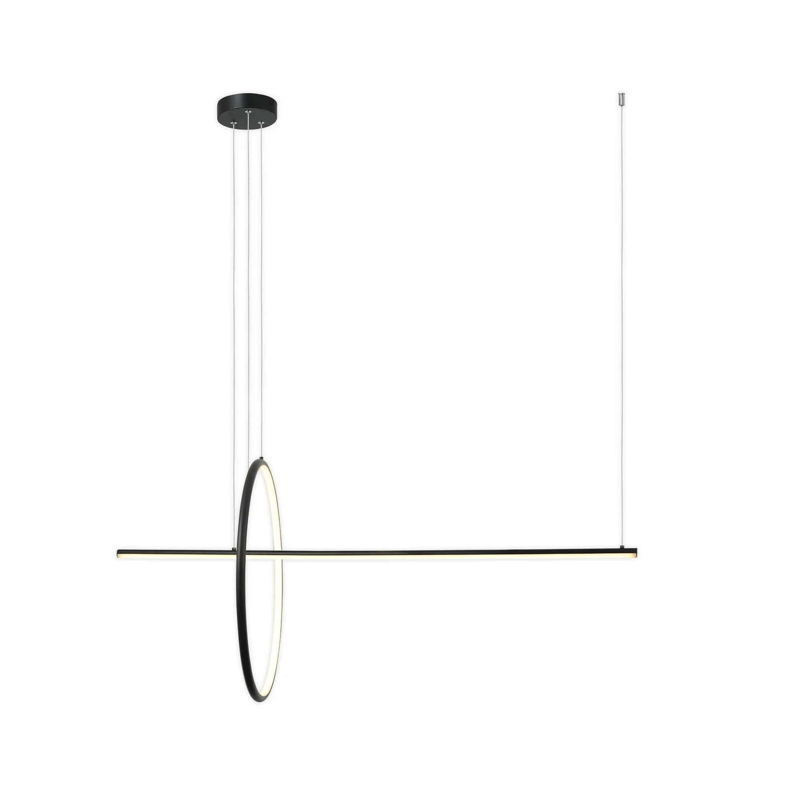 LED závěsné světlo 20128, matná černá, délka 122 cm, kovová, stmívatelné