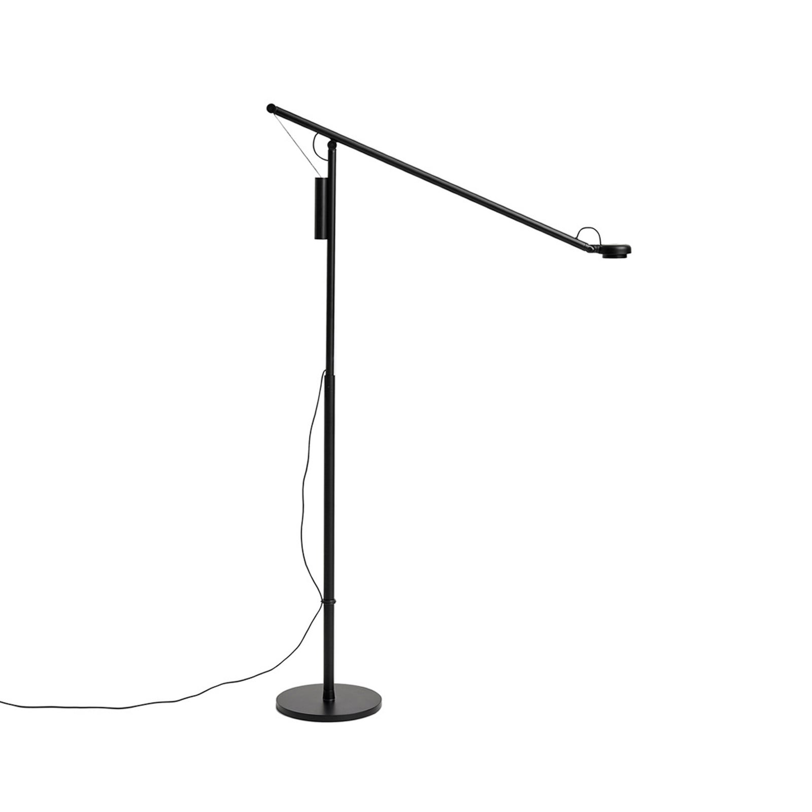 Fifty-Fifty LED-golvlampa, svart, höjd 135 cm, dimbar – HAY - Vardagsrum - Design - Aluminium - Med en ljuskälla
